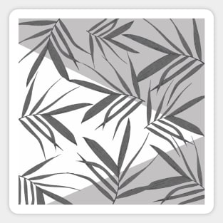 Leaves decor. blackwhite. Magnet